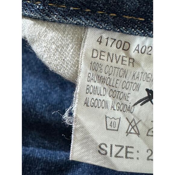 Vintage LEE Jeans High Waist Flared Dark Wash Denim USA Button Fly Size 27 - Picture 10 of 16